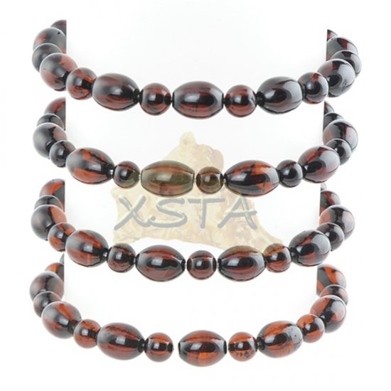 Round olive amber beads bracelet